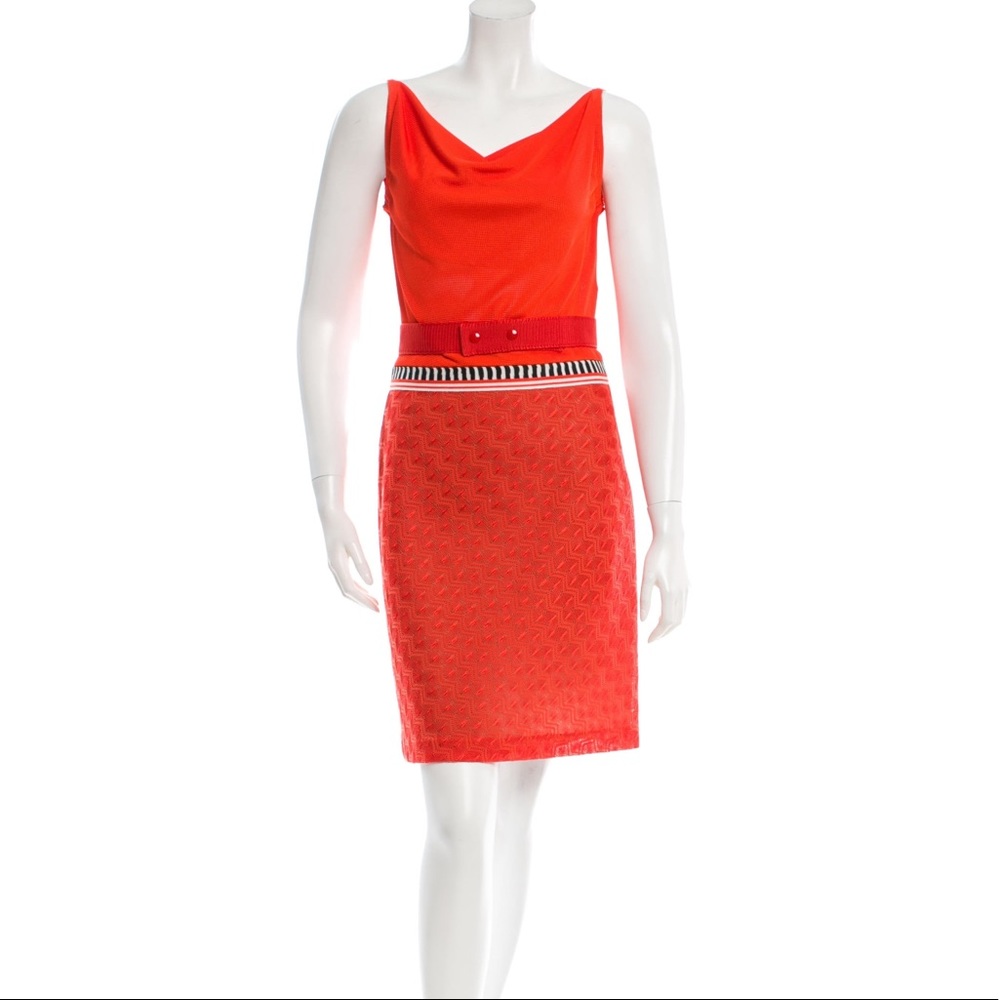 Red/orange missoni dress with black waist sz 4/40